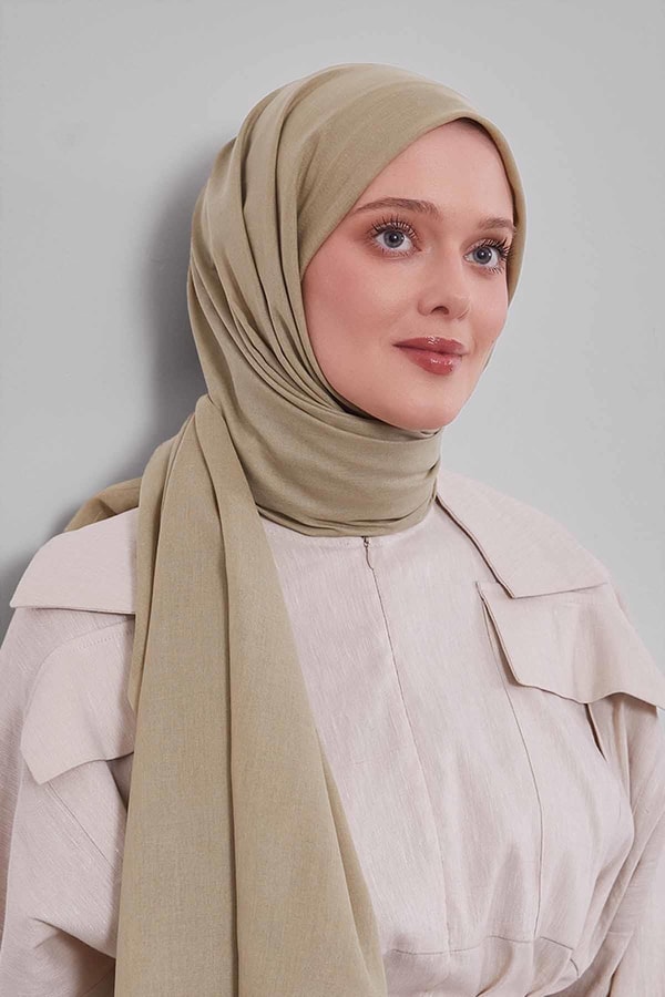 LevidorYağ Yeşili Düz Tensel Şal