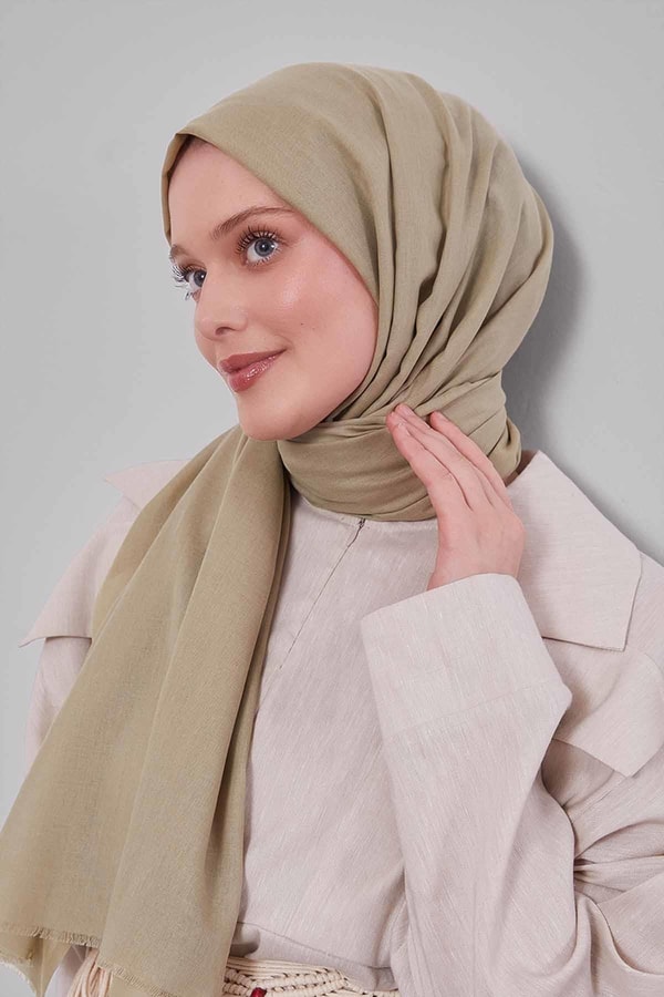 LevidorYağ Yeşili Düz Tensel Şal