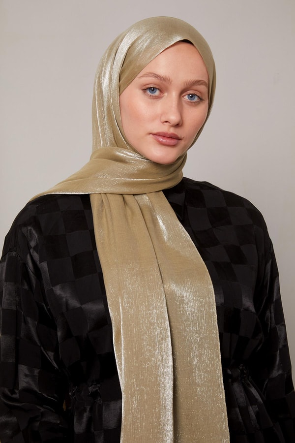 LevidorYağ Yeşili Kristal Abiye Şal