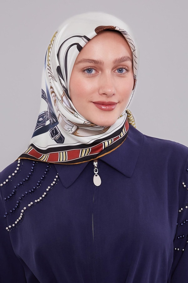 LevidorYağ Yeşili Twill İpek Eşarp Lunera Koleksiyonu