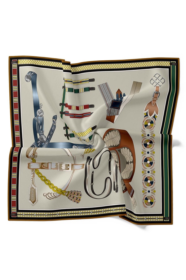 LevidorYağ Yeşili Twill İpek Eşarp Lunera Koleksiyonu