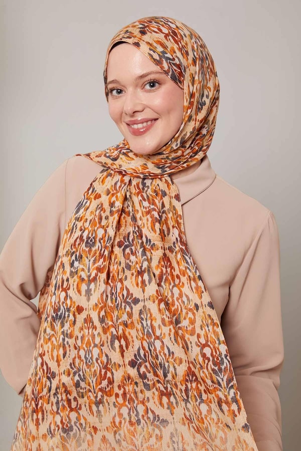 LevidorYavruağzı Batik Desen Pamuk Şal