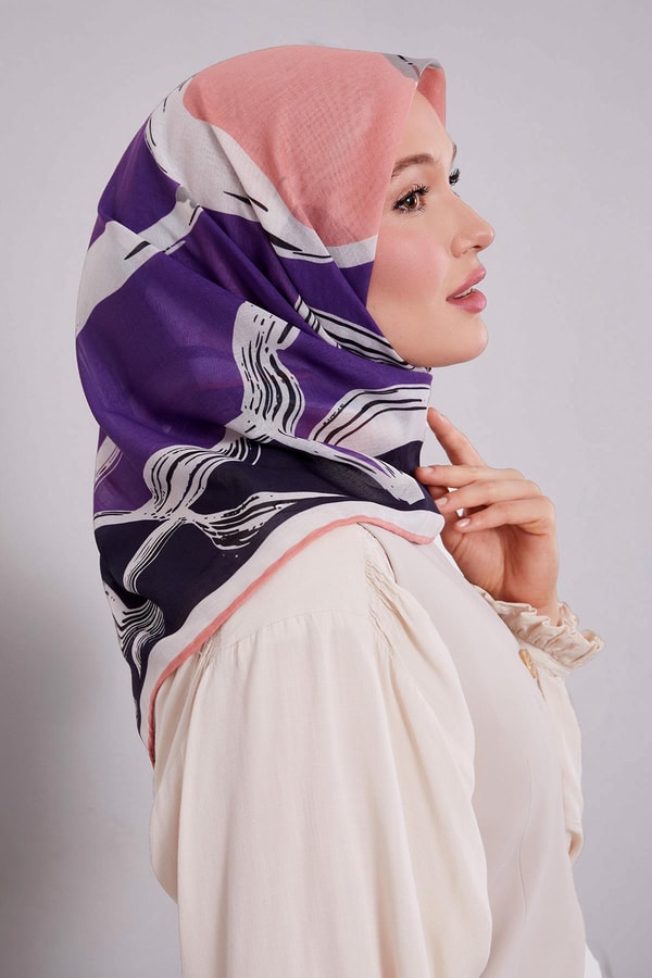 LevidorYavruağzı Soyut Desen Soft Eşarp