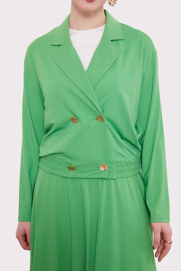 LevidorYeşil Bomber Ceketli Etek Takım