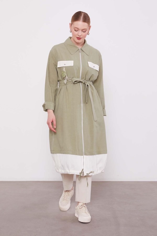 LevidorYeşil Cep Aksesuar Detaylı Cupra Kap