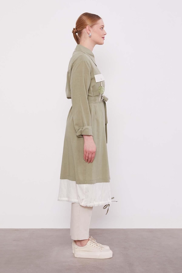 LevidorYeşil Cep Aksesuar Detaylı Cupra Kap