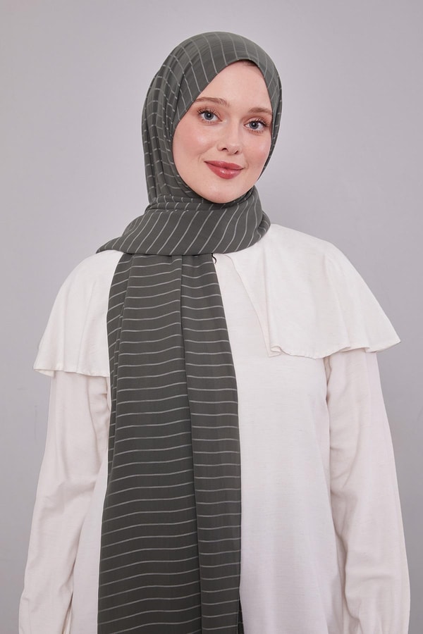 LevidorYeşil Çizgili Cazz Şal