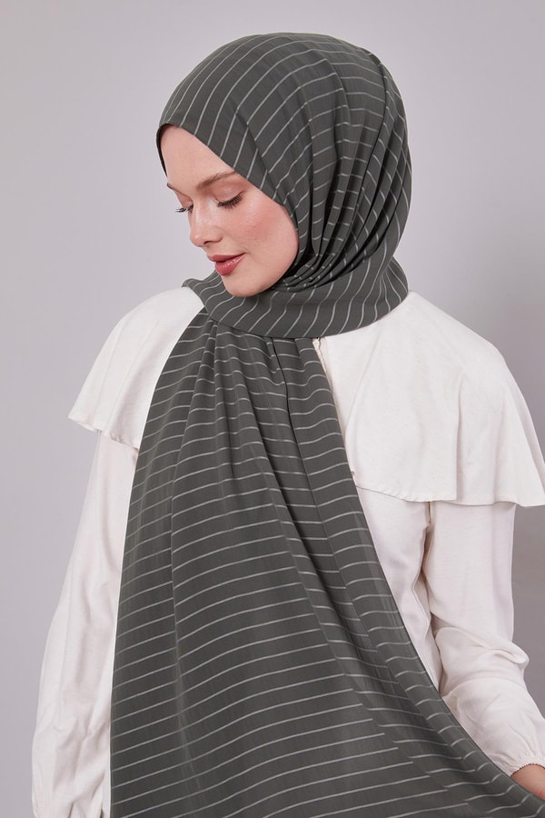 LevidorYeşil Çizgili Cazz Şal