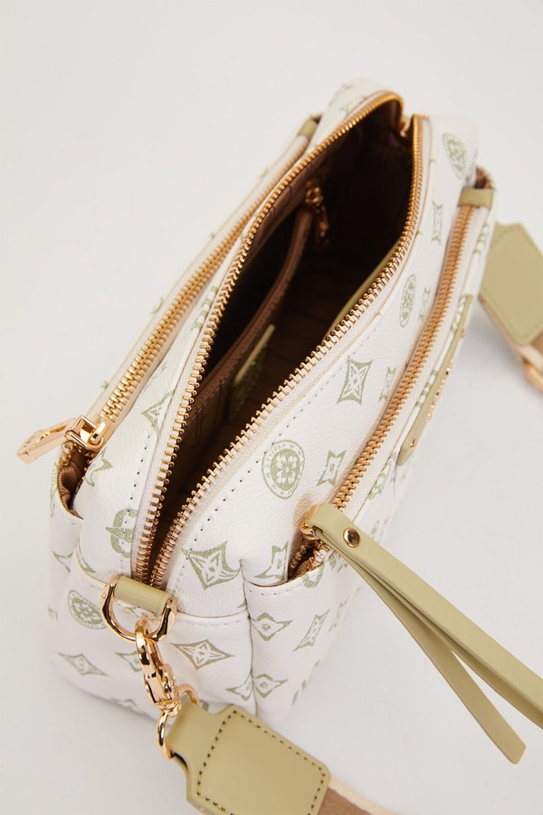 LevidorYeşil Çizglili Kuşak Detaylı Omuz Çantası