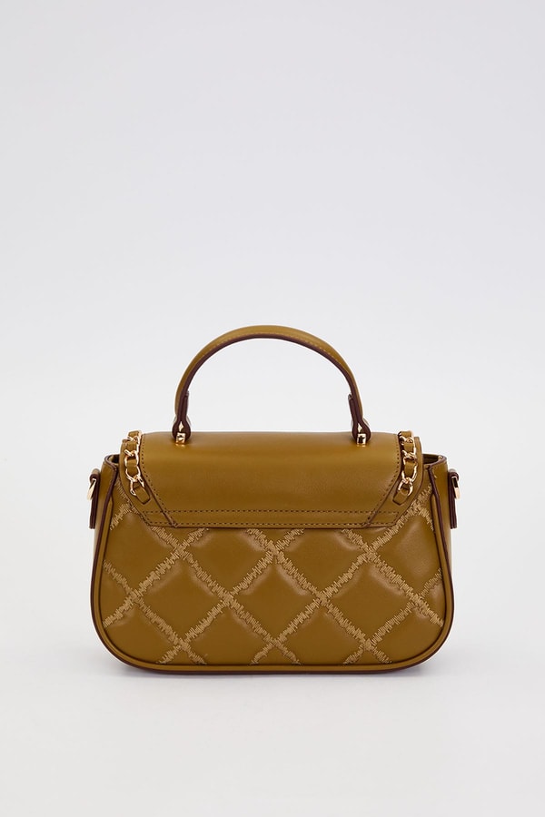 LevidorYeşil Dikişli Kapitone Model El Çantası