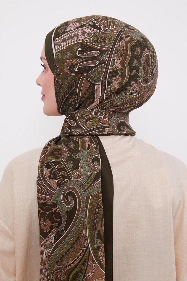 LevidorYeşil Etnik Desen Royal Şal