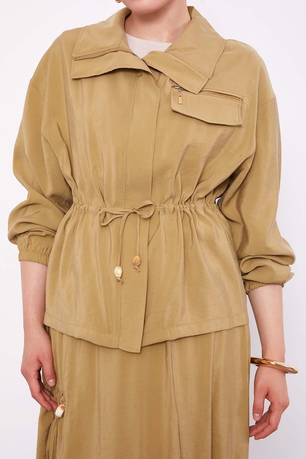 LevidorYeşil Gizli Fermuar Detaylı Etek Takım