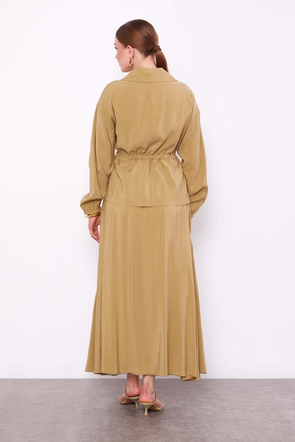 LevidorYeşil Gizli Fermuar Detaylı Etek Takım