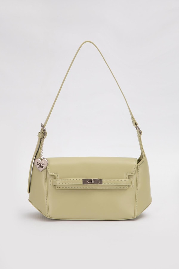 LevidorYeşil Kalp Aksesuar Detaylı Omuz Çantası