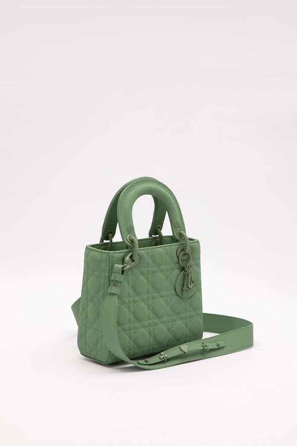 LevidorYeşil Kare Aksesuar Detaylı El Çantası