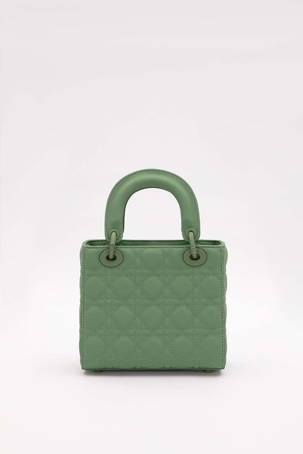 LevidorYeşil Kare Aksesuar Detaylı El Çantası