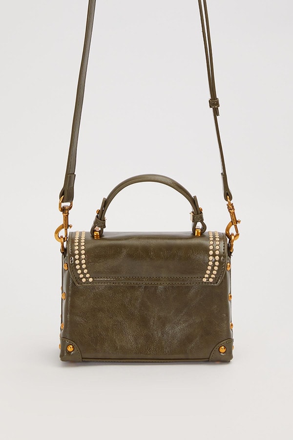 LevidorYeşil Kenar Zımba Detaylı Omuz Çantası