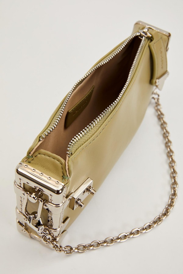 LevidorYeşil Metal Köşeli Omuz Çantası