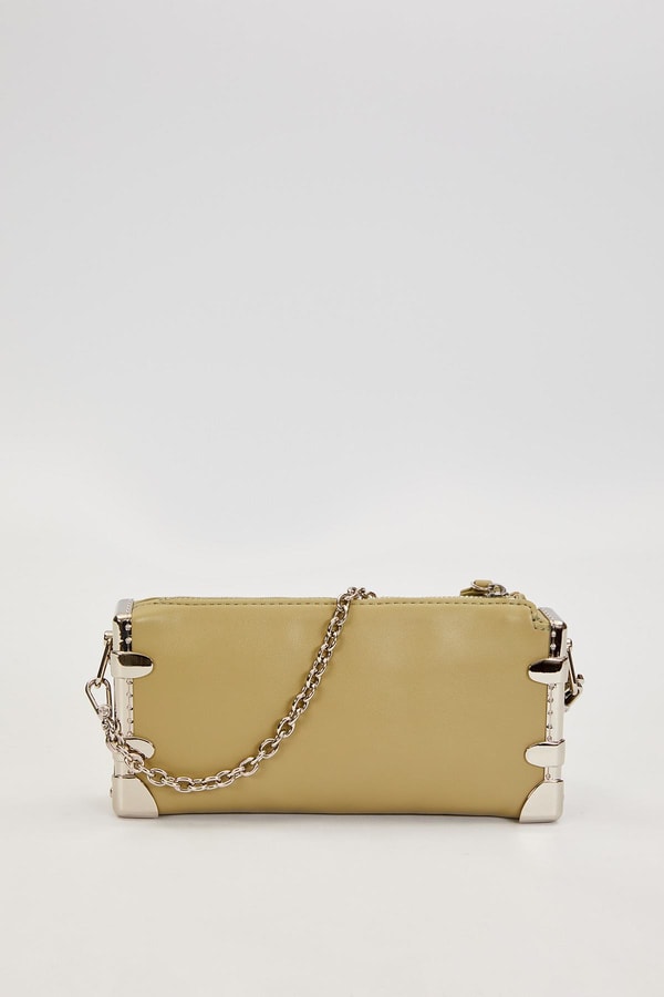 LevidorYeşil Metal Köşeli Omuz Çantası