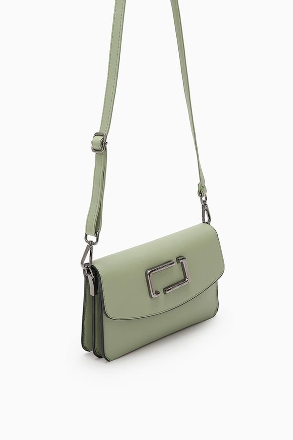 LevidorYeşil Metal Logolu Omuz Çantası