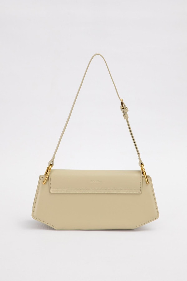 LevidorYeşil Oval Gold Aksesuarlı Omuz Çantası