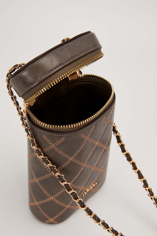 LevidorYeşil Silindir Form Kapitone Omuz Çantası