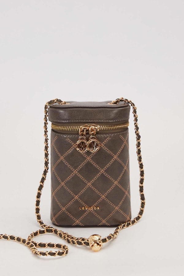 LevidorYeşil Silindir Form Kapitone Omuz Çantası