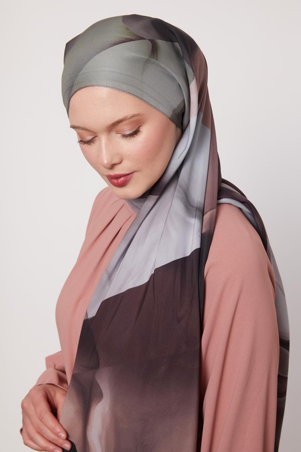 LevidorYeşil Soyut Desen Love Şal