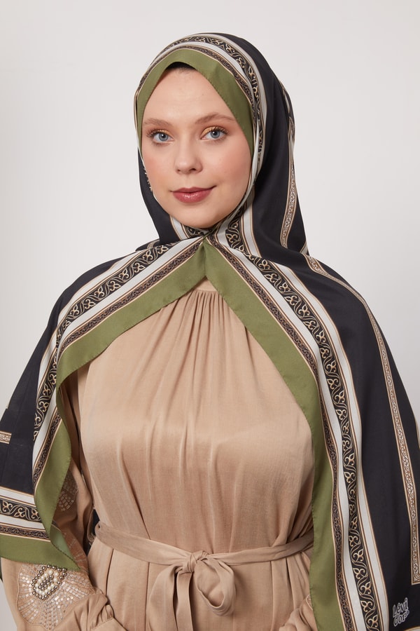 LevidorYeşil Varak Desen Love Şal