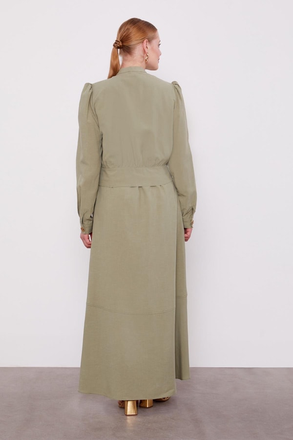 LevidorYeşil Vatkalı Cupra Ceket Takım