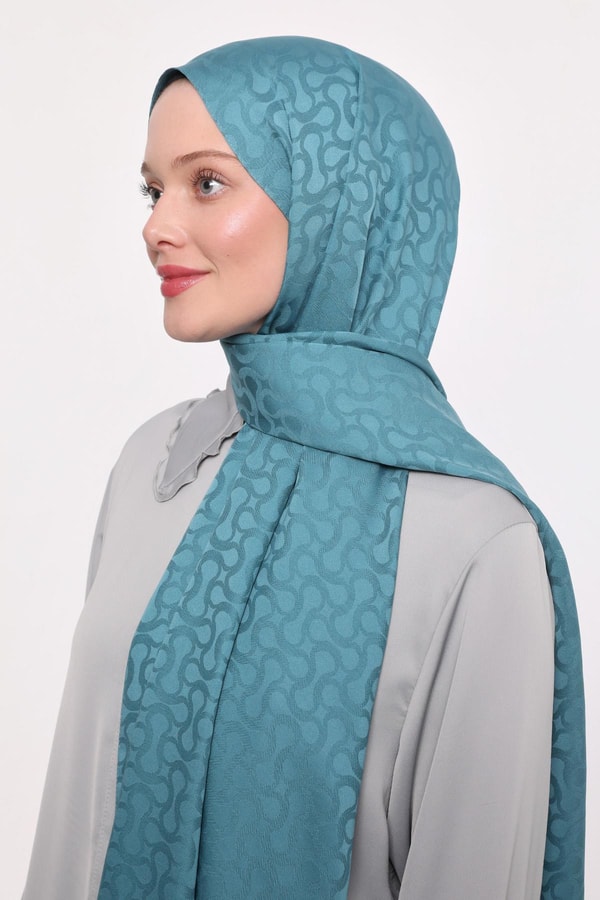 LevidorYosun Yeşili S Desen Blue Jakar Şal