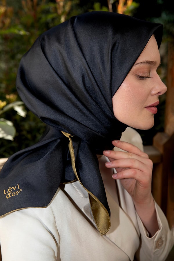 LevidorZeytin Yeşili Çift Taraflı Twill İpek Eşarp