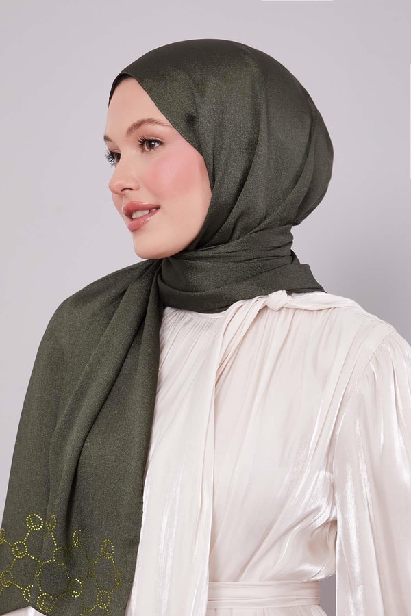 LevidorZümrüt Altıgen Desen Diamond Şal