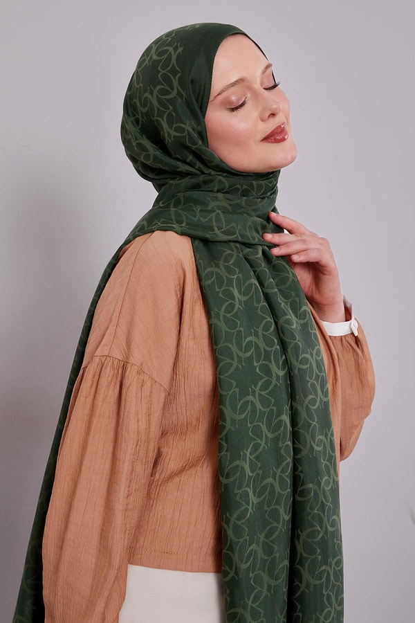 LevidorZümrüt Geometrik Desen Grazia Şal