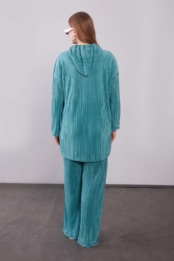 LevidorZümrüt Kapüşonlu Bağcık Detaylı İkili Takım