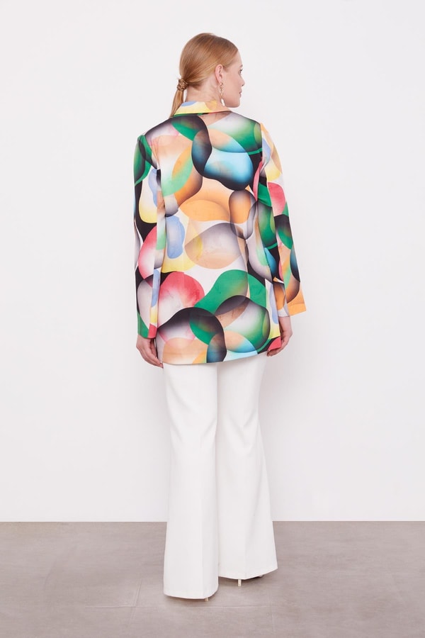 LevidorZümrüt Kruvaze Desenli Ceket