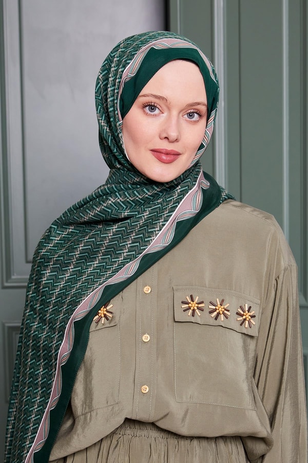 LevidorZümrüt Labirent Desen Royal Şal