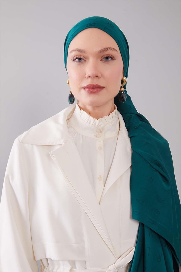 LevidorZümrüt LVD Baskılı Jakarlı Şal