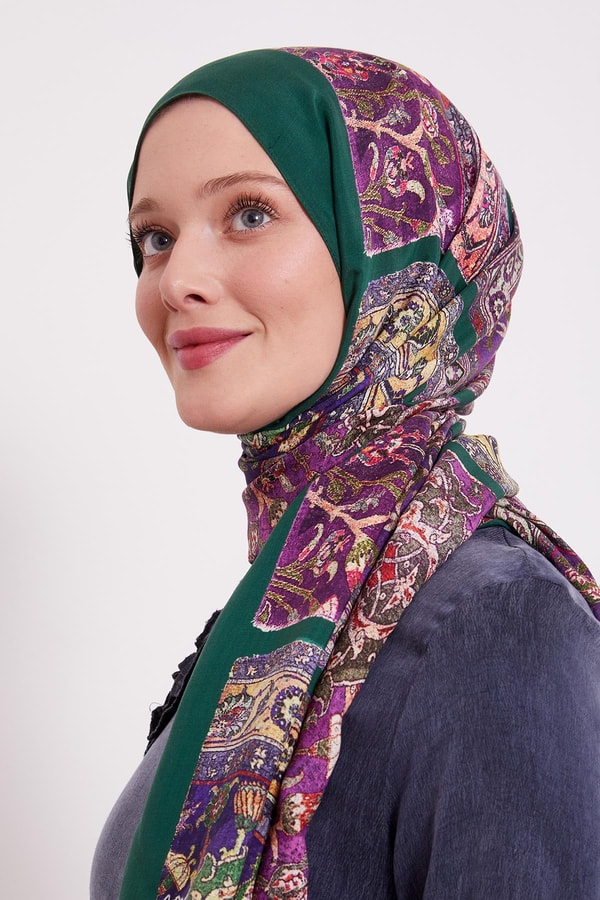 LevidorZümrüt Motif Desen Royal Şal