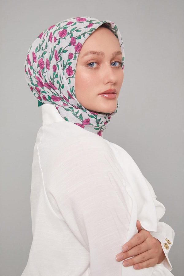 LevidorZümrüt Sarmaşık Desen Soft Eşarp