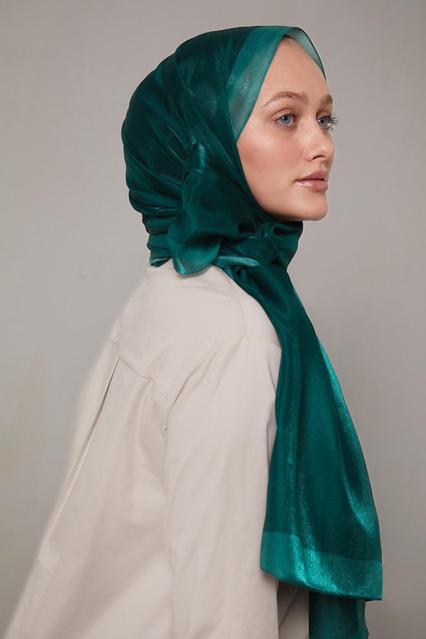 LevidorZümrüt Şerit Desen Kehribar Şal