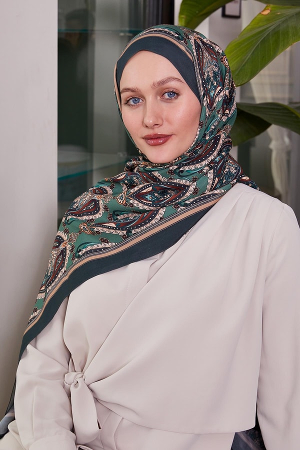 LevidorZümrüt Soft Etnik Desen Royal Şal