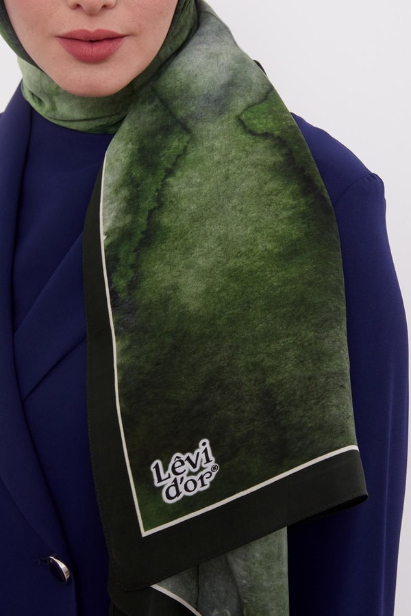 LevidorZümrüt Yansıma Desen Royal Şal