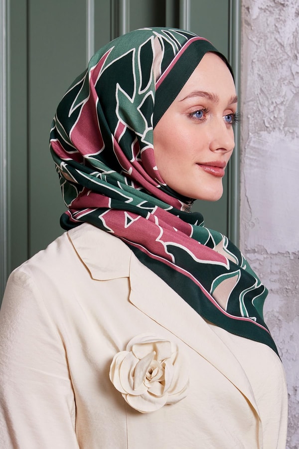 LevidorZümrüt Yaprak Desen Royal Şal