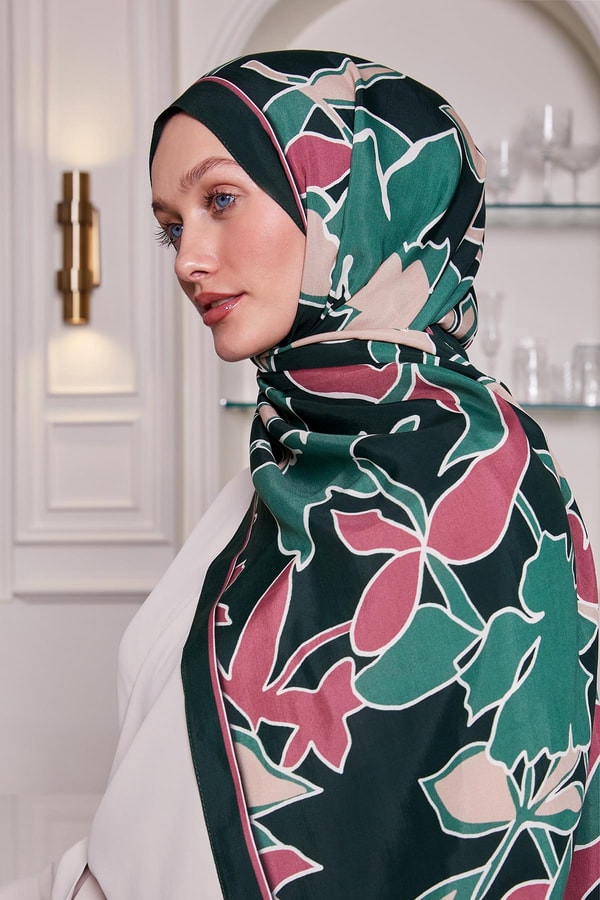 LevidorZümrüt Yaprak Desen Royal Şal