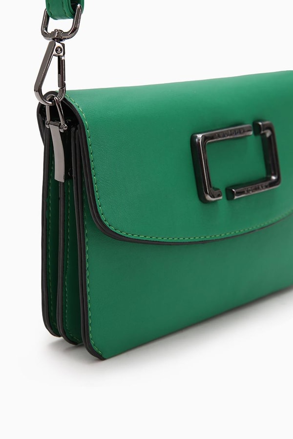 LevidorZümrüt Yeşili Metal Logolu Omuz Çantası