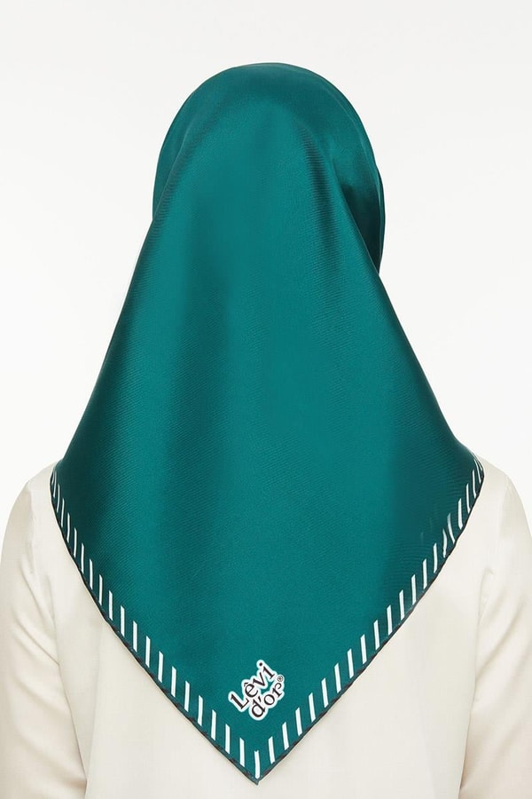LevidorZümrüt Yeşili Twill Saf İpek Eşarp