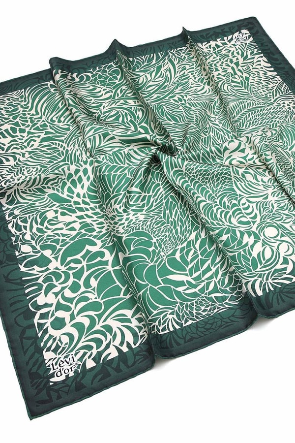 LevidorZümrüt Yeşili Twill Saf İpek Eşarp