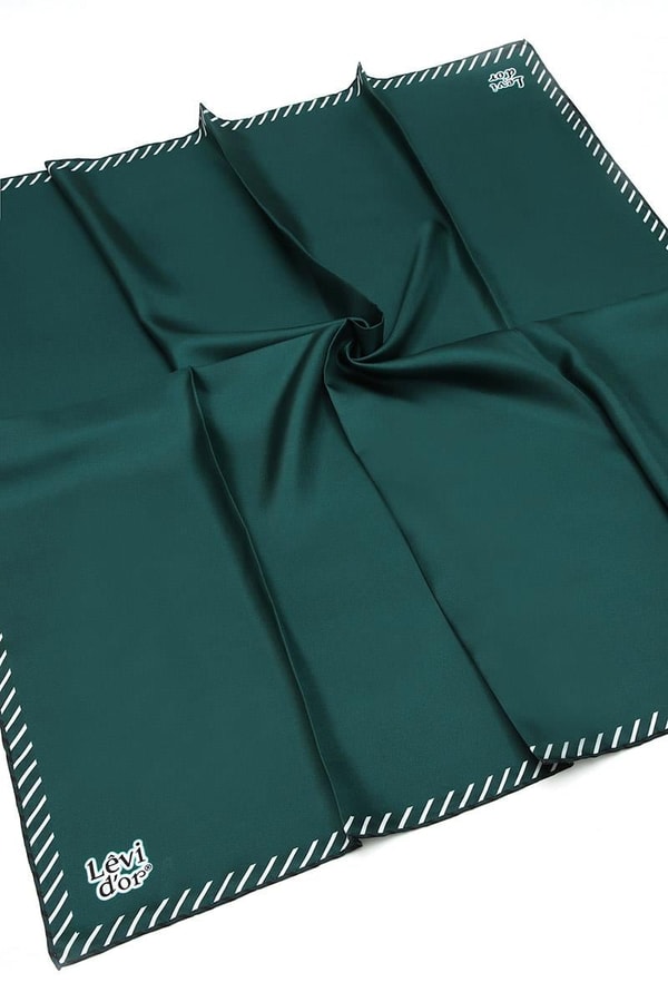 LevidorZümrüt Yeşili Twill Saf İpek Eşarp