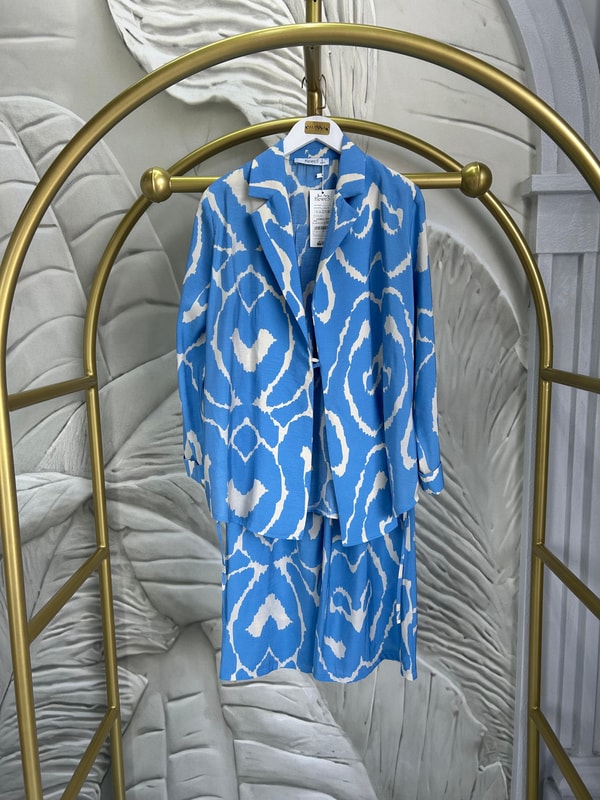 Desenli Kimono Pantolonlu Takım